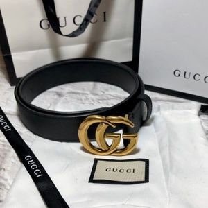 Authentic Gucci Marmont GG Gold/Brass Belt 90 / 36